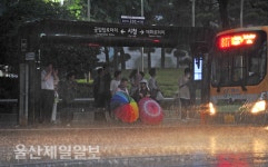 울산, 비를 피하며