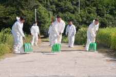 이선호 울주군수, 농가 생석회 도포 돼지열병 방역