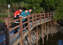 울산 박천동 북구청장, 화동못 데크 부식 현장점검