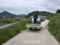 남부안농협, 벼 먹노린재 공동방제단 발대 후 방제 나서