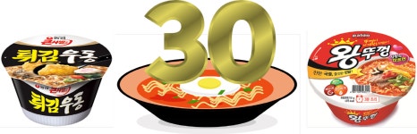 [이지 돋보기] 용기면 큰형님 왕뚜껑‧튀김우동, 30년 장수브랜드 나란히 입성…성공 비결 봤더니