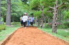 영랑호, 며칠 있으면 맨발 황톳길 재개장된다