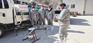 보은옥천영동축협, 드론 방역 실시