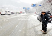 백군기 용인시장, 주요 도로 제설 상황 현장 점검