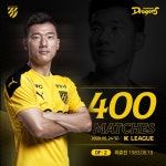 전남 드래곤즈 최효진, 프로축구 통산 400경기 출전 대기록 달성