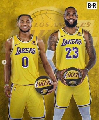 LA 레이커스, 신인 드래프트 1라운드서 '르브론 아들' 브로니 지명… NBA 최초 '부자(父子)'가 같은 유니폼