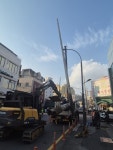 순천시 장천동 터미널 주변 거미줄 전선 사라진다…전신주 철거 한창