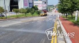 아산시, 둔포 염작초등학교 진입도로 자동염수분사장치 설치