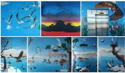 서산버드랜드, 둥지전망대 벽화로 새 단장 눈길