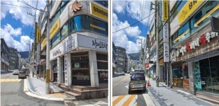부산 금정구 남산로 글로컬 특화거리 조성 차질...보도 한복판에 한전 전신주