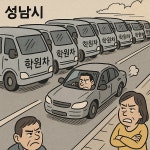 분당 수내·정자역 학원차 불법 주정차 수년째 몸살