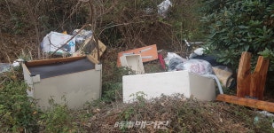중산간, 농로 주변 등 쓰레기 무단 투기 여전