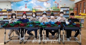 서귀북초등학교, 신생아를 살리기 위한 모자 뜨기 캠페인 실시