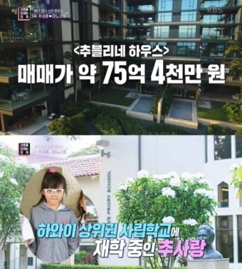 '연중라이브' 추성훈 하와이 집 75억, 추사랑 학비 연간 2400만원
