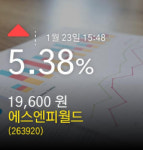 (에스엔피월드정보) 주가 5.38% 19,600원