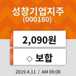 11일 (성창기업지주정보) 주가 0.00% 2,090원