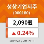 8일 (성창기업지주정보) 주가 0.24% 2,090원