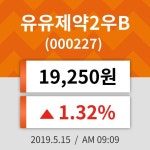15일 (유유제약2우B정보) 주가 1.32% 19,250원