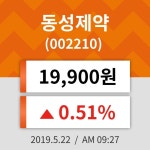 22일 (동성제약정보) 주가 0.51% 19,900원