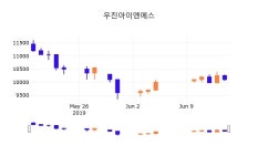 17일 (우진아이엔에스정보) 주가 -0.50% 10,050원