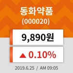25일 (동화약품정보) 주가 0.10% 9,890원