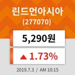 3일 (린드먼아시아정보) 주가 1.73% 5,290원