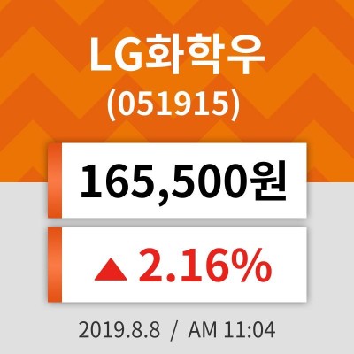 8일 (LG화학우정보) 주가 2.16% 165,500원 | 포토뉴스
