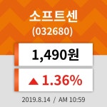 14일 (소프트센정보) 주가 1.36% 1,490원