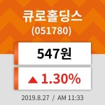 27일 (큐로홀딩스정보) 주가 1.30% 547원