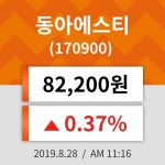 28일 (동아에스티정보) 주가 0.37% 82,200원