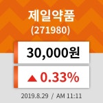 29일 (제일약품정보) 주가 0.33% 30,000원