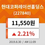 30일 (현대코퍼레이션홀딩스정보) 주가 2.21% 11,550원