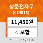 3일 (성문전자우정보) 주가 0.00% 11,450원