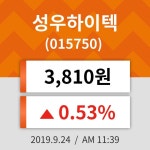 24일 (성우하이텍정보) 주가 0.53% 3,810원