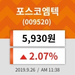 26일 (포스코엠텍정보) 주가 2.07% 5,930원