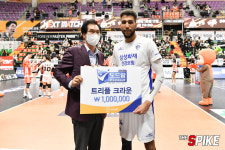 삼성화재 이크바이리, 개인 첫 트리플크라운 [기록]