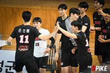 [24고성대회] 남대부 A조 예선 중부대, 충남대에 세트 스코어 3-0으로 승리
