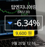 (20일주가) 탑엔지니어링 등락폭 -6.34% 이목 끌어...