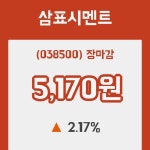 삼표시멘트장종주가 변화에 주목, 전일대비 2.17% 마감