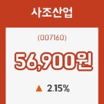 (주식시세)사조산업25일주가 전일대비 등락률 2.15% 변화...