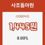 (국내주식)사조동아원8일주가 전일대비 등락률 0.00% 이목 끌어...