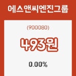 (주식시장)에스앤씨엔진그룹 26일 현재가 493원