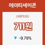 (국내주식)에이티세미콘28일주가 전일대비 등락률 -0.70% 등락 보고...