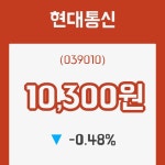 (주식시세)현대통신 4일 현재가 10,300원