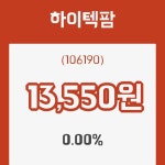 (국내주식)4일 하이텍팜주가 변화에 주목, 전일대비 0.00% 이목 끌어...