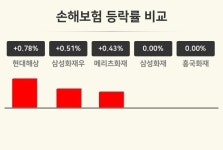 [손해보험업 오후 시황] 현대해상 +0.78%·삼성화재우 +0.51%·메리츠화재 +0.43% 등