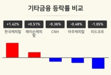 [기타금융업종 오후 시황] 한국캐피탈 +1.42%·메이슨캐피탈 +0.51%·CNH -0.36% 순