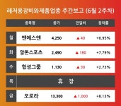 [6월 2주차 레저용장비와제품 업종 리포트] 엔에스엔, 알톤스포츠, 헝셩그룹, 오로라 순 강세 