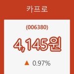 (주식시세)카프로11일주가 전일대비 등락률 0.97% 변동성 기록