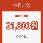 [현재가]송원산업 등락폭 0.00% 이목 끌어